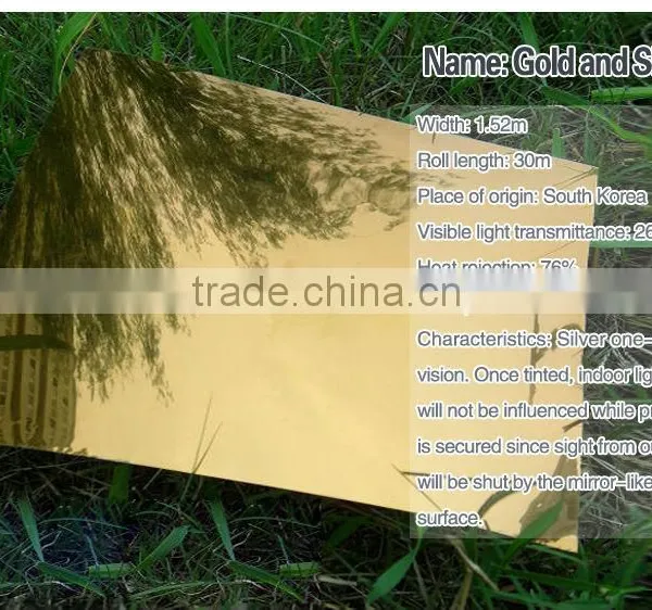 Privacy Self Adhesive Reflective Solar Gold Window Film for Building photo-6