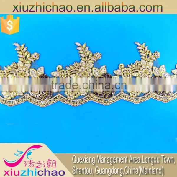T0336-1-33 New Product Wedding Dress Sequins Embroidery Lace Flower Design Quality Choice
