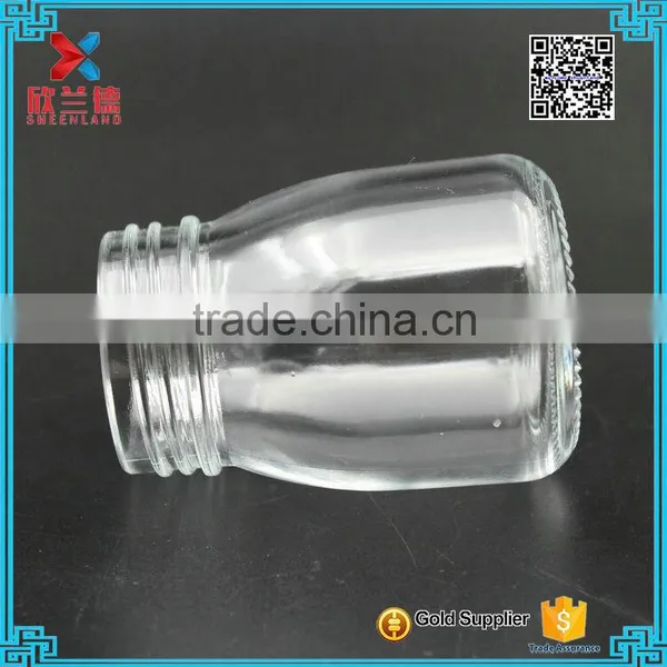 100ml Clear Cheap Empty Pudding Glass Milk Bottle With Black Cap photo-4