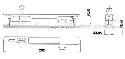 Aluminium Sliding Window and Door Lock With Key, UPVC Profile Window Materials photo-2