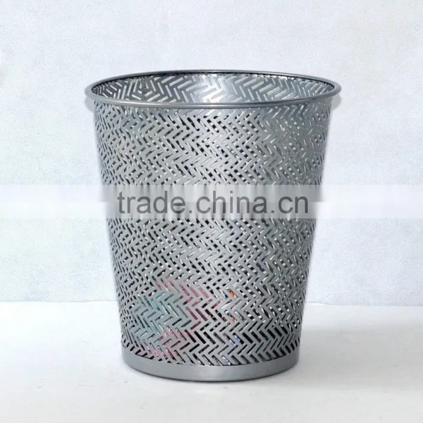 Office Stationery Metal Mesh Round Waste Bin Large Trash Can