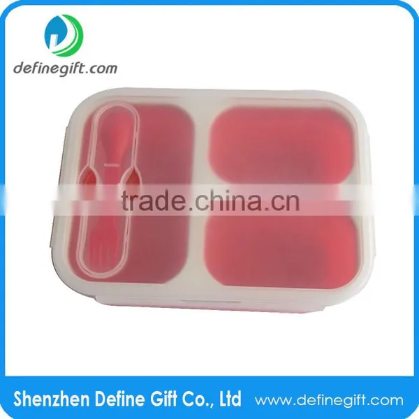 Collapsible Lunch Box Food Storage Tub With Fork for Camping Picnic photo-2