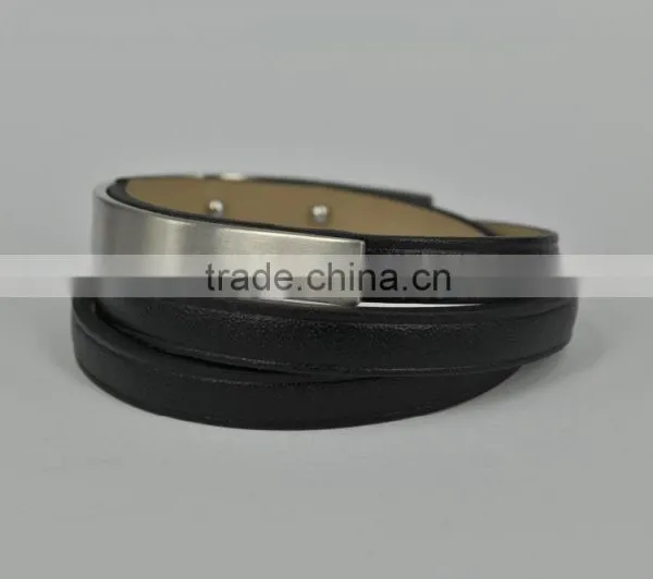 Leather Jewelry Hot Sale Steel Time Leather Bracelet Plain Leather Bracelet photo-6