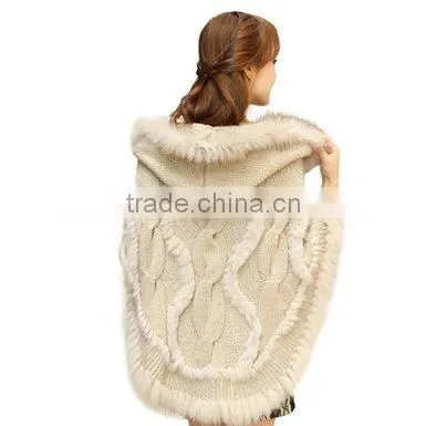 Raccoon Shawl Stole Genuine Real Cape Women's Fur Hooded Large Jacket photo-4
