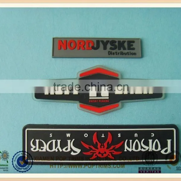 clothing custom embossed rubber patch