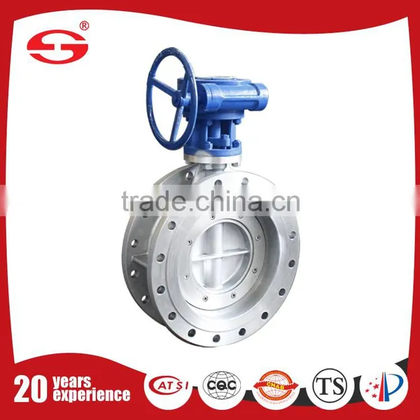 PTFE Flange Triple Eccentric Metal Seal Gearbox Flanged Hard Sealed Butterfly Valve photo-4
