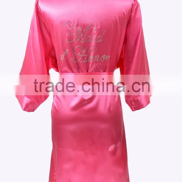 Wholesale Women Satin Kimono Bridesmaid Bath Robes photo-4