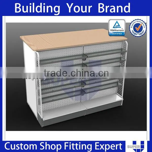 Fashion Retail Clothes Shop Cashier Check Out Counter Wooden Cash Deck photo-3
