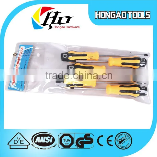 Steel Flat Slotted Screw Driver,stainless Steel Screw Driver With Rubber Handle