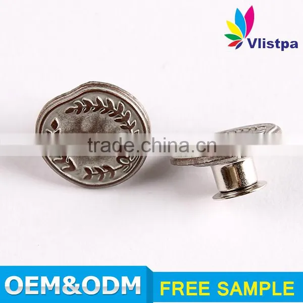 China Manufacture Anti Brass Hot Sale Black Nickel Metal Jeans Button photo-3