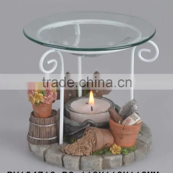 Oil Burner Resin Garden Scene photo-5