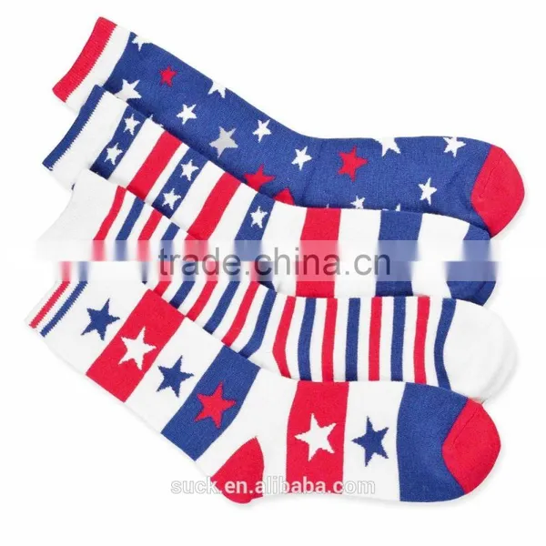 Fashion Cute Combed Cotton American Star & Stripes Flag Socks for Men and Women photo-5