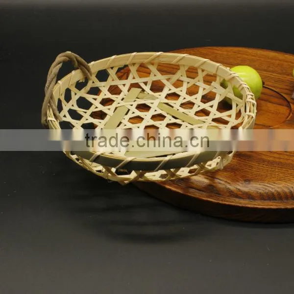Green Bamboo Chip Woven Sieve Basket photo-3