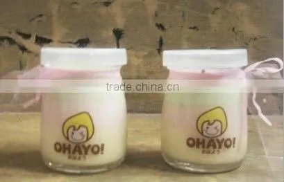 Round Glass Bottle for Yoghurt