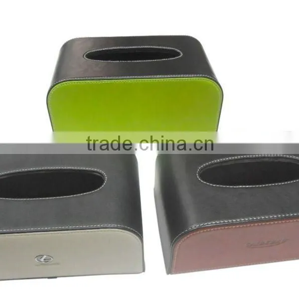 2014 Hot Sale Noble Leather Tissue Box PU Cheap Napkin Box Tissue Box photo-3