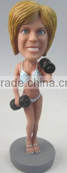 Polyresin Sexy Sport Girl Bobble Head Customize Design