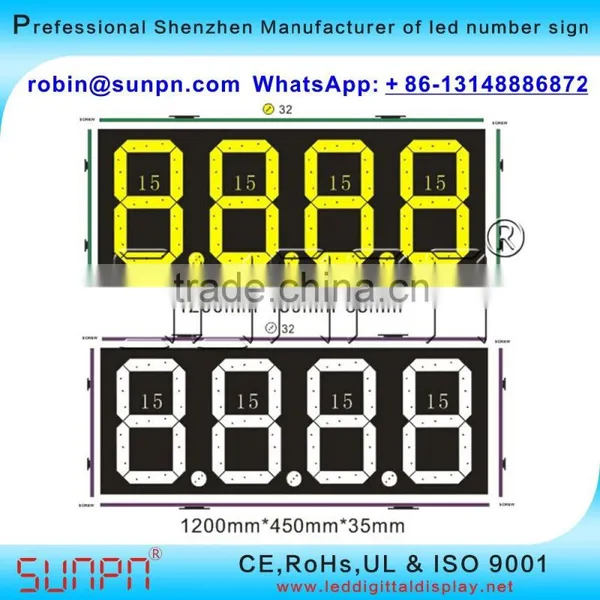 Asian Led Digital Gas Price Display 8.8.8.8 (12inch ) R/W/Y/W/B Color photo-5