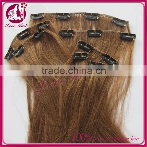 High Quality Wholesale Price 100% Indian Hair Clips In Weft Hair Extensions photo-4