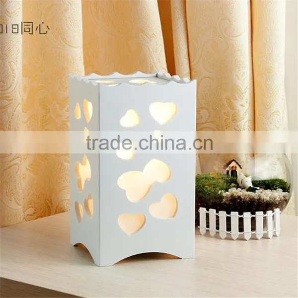 Cut Out Wood Led Night Light , Carved Wooden Cordless Led Table Lamps photo-3