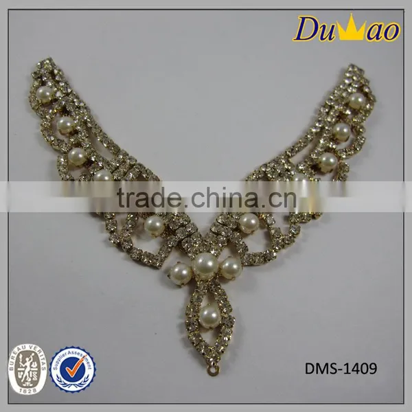 V Shanpe Rhinestone and Pearl Metal Ladies Shoe Parts Shoe Ornaments