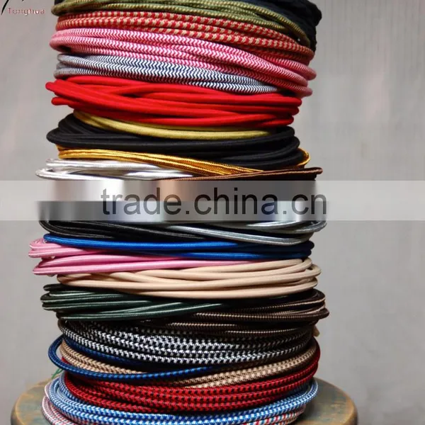 Edison Lamp Colorful Braided Wire 2/3 Core 0.75mm Fabric Wire