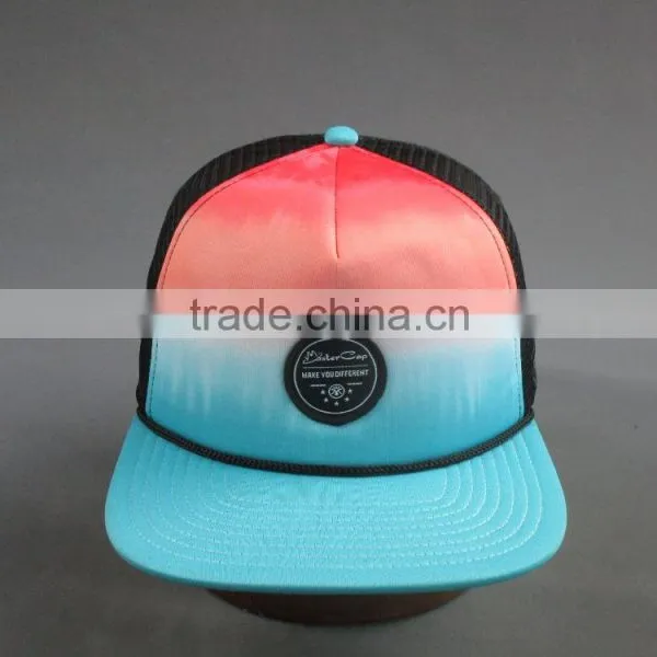 Customer High Quality 5 Panels Snapback Hat With Woven Lable photo-2