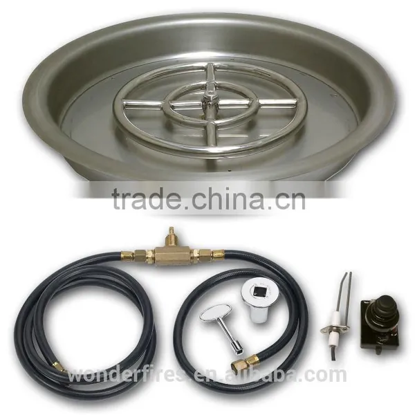Stainless Round Drop In Pan W/ Fire Ring Propane And Natural Gas Installation Kit (19" and 25") photo-5