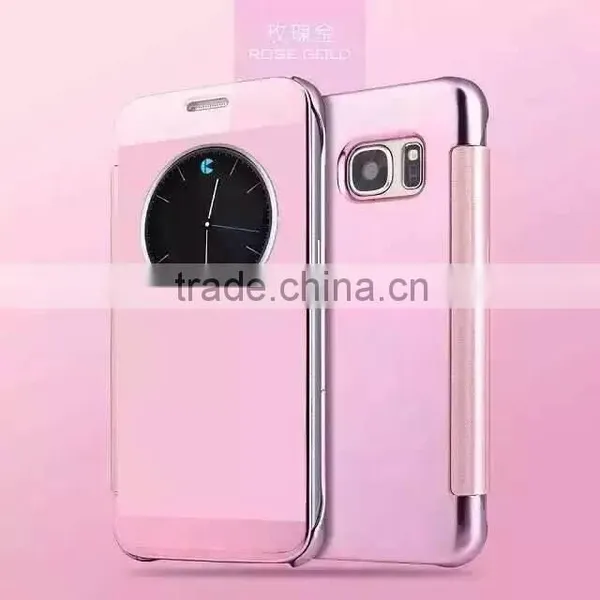 2016 New Round Clock Mirro Design Pu Flip Case for S5 NOTE4,NOTE5, Galaxy C5,LG G5 Stylo2 photo-4