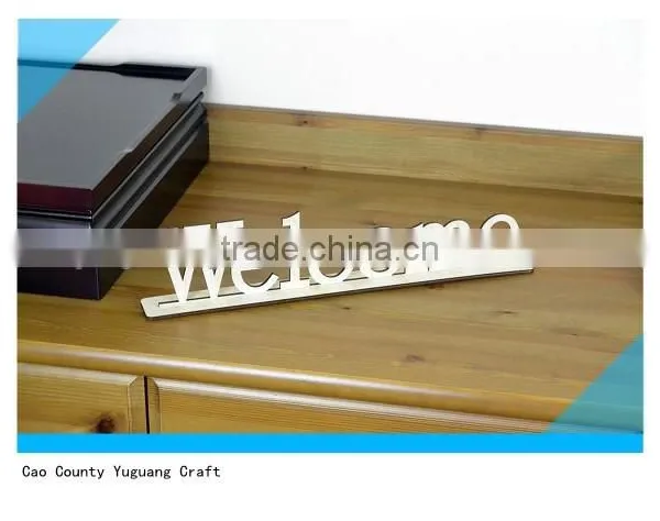 WELCOME Home Door White Wooden Word Sign photo-3