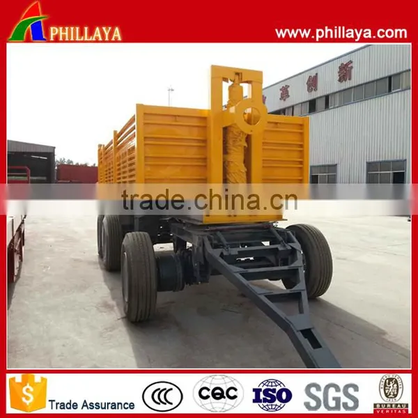 Customized Full Type Hydraulic Lifting Tipper Self-Dumping Tractor Trailer With Drawbar photo-4
