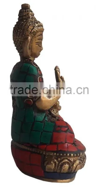 Brass Buddha Statue With Stone Finish photo-4