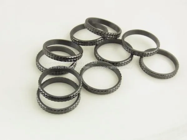 Black Zirconia Ceramic Wedding Ring Bands Customized Shape photo-4