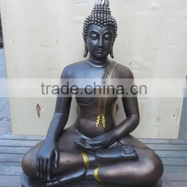 Fiberstone Golden Coat Standing Buddha Staute photo-3