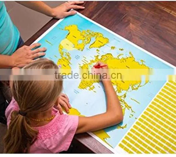 Set of World and US Travel Tracker Maps Scratch Off Places You Visit photo-3