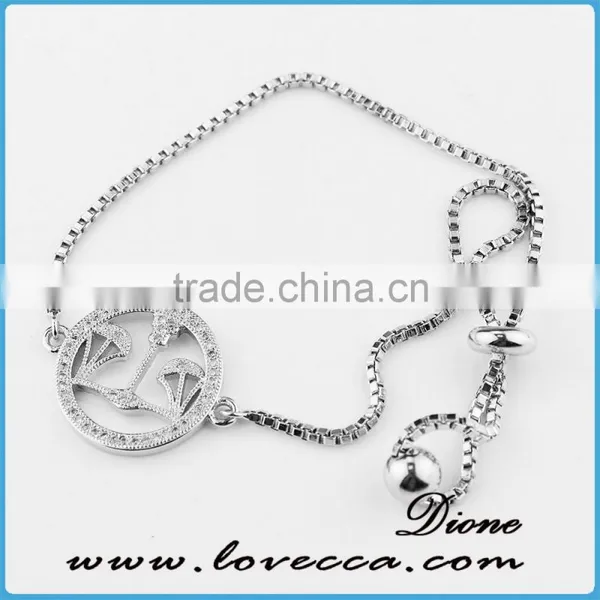 Adjustable Micro Pave CZ Bracelet,Cubic Zirconia Chain Bracelet for Girls and Women photo-2
