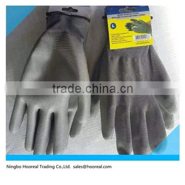 Polyester Work Gloves Rubber Latex Palm Coated/PU Coated,Knit Wrist Cuff,S,M,L,XL,Industrial or Household photo-3