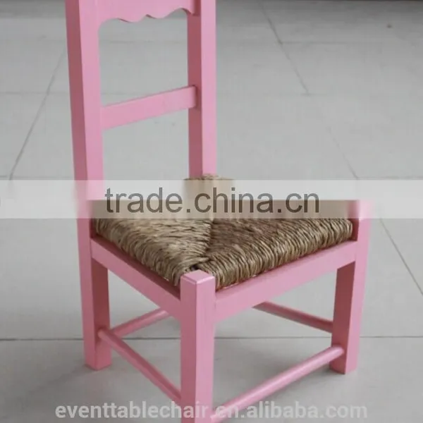 Solid Wood Children Chair With Ratten Cushion photo-4
