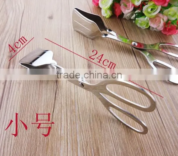OEM Logo Cooking Tools Utensils 10inch Stainless Steel Kitchen Scissor Tongs , Bbq Scissor Tongs photo-2