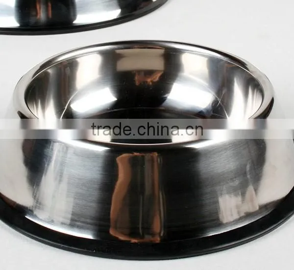 Best Selling Product Wholesale Skidproof Cheap 201 Stainless Steel Dog Bowl With Silicone Ring photo-2