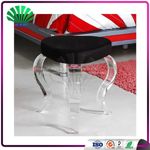 Clear Acrylic Stools Lucite Restaurant Stool Salon Waiting Room Stool For Sale photo-2