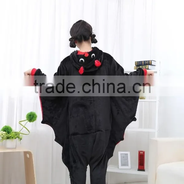 Flannel Cartoon Adult Animal Jumpsuit Animal Pajamas Jumpsuit Bat Design photo-5