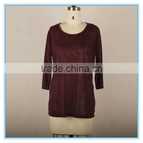 Ladies Sexy Fashion Blouse Back Lace Design Long Sleeve Korean Blouse photo-2