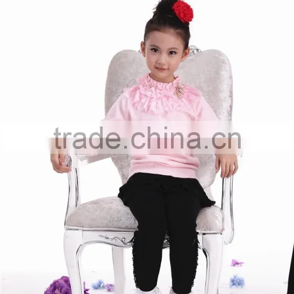 Baby Girls Bottoming Shirt Sweater/kids Girl Lace Sweater photo-4