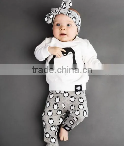 2017 Autumn Baby Boy Clothes Cotton T-shirt+Pants Newborn 2pcs Suit Baby Girl Clothes photo-3