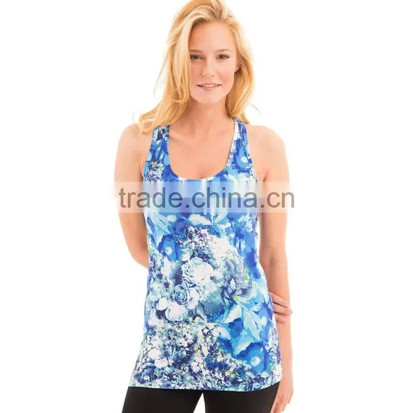 Wholesale Custom Print 100% Polyester Sublimation Stringer Women Tank Top photo-2