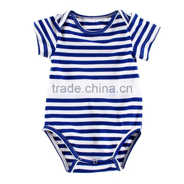 ShiJ 32S 180g Combed Cotton Indiana Striped Summer Baby Clothes Romper photo-2