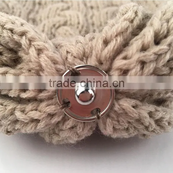 Myfur Cable Knit Hat Wholesale Beanie Cap With Raccoon Fur Pom Poms photo-4