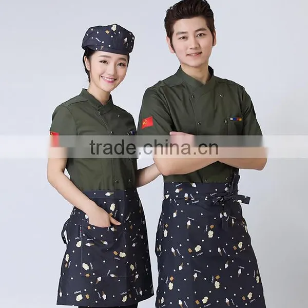 2016 Wholesale Custom Nice Restaurant Design Short Sleeve Uniforms Waitress Uniform photo-5