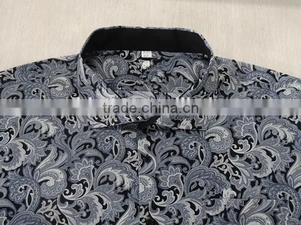 100% Cotton Material New Pattern Printing Custom Hawaiian Shirts for Men 2017 photo-4