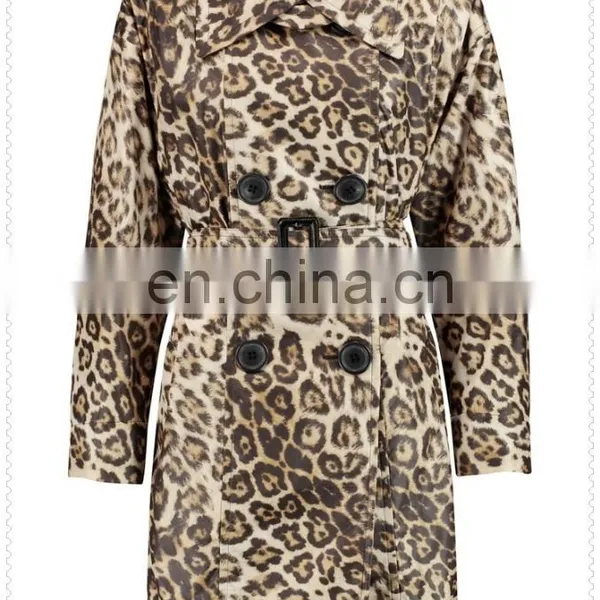 Noble Fashion Women Double-breasted Animal Print Feminine Winter Coat photo-4